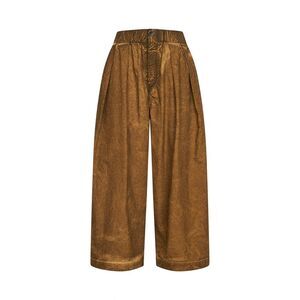 Uma Wang Women Mustard Washed Cotton Poetic Culotte Trousers